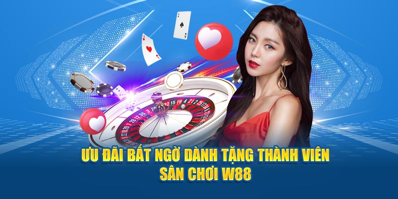 Ưu đãi bất ngờ dành tặng thành viên sân chơi W88